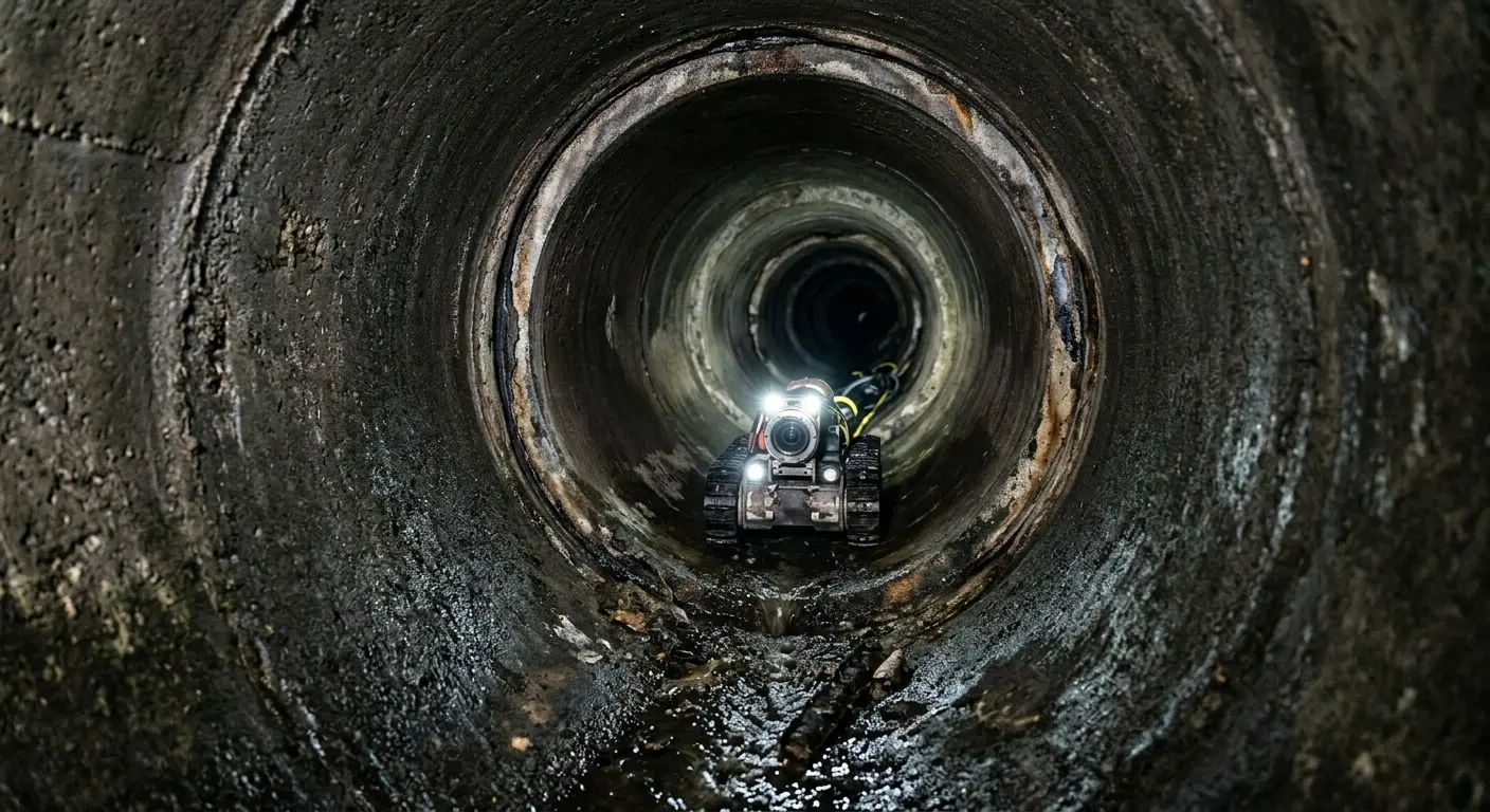 Robotic sewer camera inspecting pipe interior for Sewer Line Repair in Elizabethtown